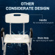 Adjustable Shower Chair, Shower Seat, Portable Medical Stool with Adjustable Back and Armrest for Mobility