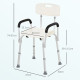 Adjustable Shower Chair, Shower Seat, Portable Medical Stool with Adjustable Back and Armrest for Mobility