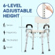 Adjustable Shower Chair, Shower Seat, Portable Medical Stool with Adjustable Back and Armrest for Mobility