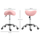 Saddle Stool, Height Adjustable Salon Chair for Massage Spa, Faux Leather, Pink