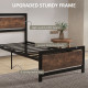 Single Size Metal Bed Frame with Headboard &amp; Footboard, Strong Slat Support Solid Bedstead Base w/ Underbed Storage Space, Bedro