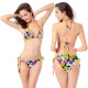 Womens Push Up Bikini Bra Bikini Thong Strappy Set Swimsuit Bathing Suit for Summer Beach - Colorful Pattern