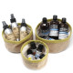 Set of 3 Natural Jute Baskets - Charcoal