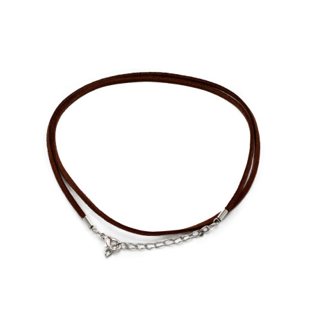 Faux Leather Pendant Cord -  2.5mm x 55cm - Dark Brown A010