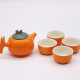 Herbal Orange Teapot Set - Pot &amp; Four Cups