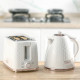 1.7L 3000W Fast Boil Kettle &amp; 2 Slice Toaster Set, Kettle and Toaster Set with Auto Shut Off, Browning Controls, White