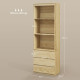 180cm Tall Bookcase, with Shelves and Drawers - Wood Effect