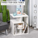 Side Table, 3 Tier End Table with Open Storage Shelves, Living Room Coffee Table Organiser Unit, White