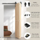 4FT/122CM Bi-Folding Sliding Barn Door Hardware Track Kit, Heavy Duty Sliding Door Kit for 2 Doors with J Shape Hanger