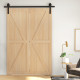 5ft Bi-Folding Sliding Barn Door Hardware Kit - Black