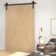 5ft Bi-Folding Sliding Barn Door Hardware Kit - Black