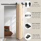 5ft Bi-Folding Sliding Barn Door Hardware Kit - Black