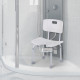 8-Level Height Adjustable Bath Stool Spa Shower Chair Aluminum w/ Non-Slip Feet, Handle for the Pregnant, Old, Injured