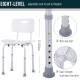 8-Level Height Adjustable Bath Stool Spa Shower Chair Aluminum w/ Non-Slip Feet, Handle for the Pregnant, Old, Injured