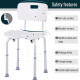 8-Level Height Adjustable Bath Stool Spa Shower Chair Aluminum w/ Non-Slip Feet, Handle for the Pregnant, Old, Injured