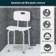 8-Level Height Adjustable Bath Stool Spa Shower Chair Aluminum w/ Non-Slip Feet, Handle for the Pregnant, Old, Injured