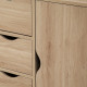 Bathroom Cabinet, Freestanding Storage Cabinet with 4 Drawers, Door Cupboard for Living Room, Kitchen, Bedroom, Natural