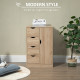 Bathroom Cabinet, Freestanding Storage Cabinet with 4 Drawers, Door Cupboard for Living Room, Kitchen, Bedroom, Natural