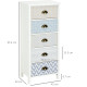 Slim Storage Cabinet Organiser, Chest of Drawers, 5-Drawer Dresser with Metal Handle for Living Room, Bedroom, Purple