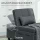 Convertible Chair Bed with Padding Seat, 4-in-1 Multi-Functional Sleeper Sofa Bed, Recliner with Adjustable Backrest, Side Pocke