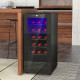 50L Wine Cooler, 18 Bottles Freestanding Wine Fridge with Glass Door, LED Light, Temperature Control and Digital Touch Screen, B