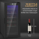 50L Wine Cooler, 18 Bottles Freestanding Wine Fridge with Glass Door, LED Light, Temperature Control and Digital Touch Screen, B