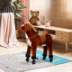 Plush Walking Horse Ride On Toy with Wheels and Realistic Sounds Rocking Horse for Girls Boys 3+ Years Old, 50cm Tall, Brown