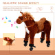 Plush Walking Horse Ride On Toy with Wheels and Realistic Sounds Rocking Horse for Girls Boys 3+ Years Old, 50cm Tall, Brown