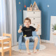 Children&#039;s Armchairs Toddler Chair Wood Frame Anti-Slip Legs High Back Bedroom Playroom Furniture Blue