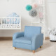 Children&#039;s Armchairs Toddler Chair Wood Frame Anti-Slip Legs High Back Bedroom Playroom Furniture Blue