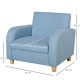 Children&#039;s Armchairs Toddler Chair Wood Frame Anti-Slip Legs High Back Bedroom Playroom Furniture Blue