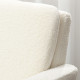 Armchair, Upholstered Accent Chair with Wood Legs and Wide Padded Seat, Teddy Occasional Chair, Cream White