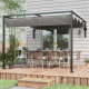 Outsunny 2 x 3(m) Lean To Pergola, Metal Pergola with Retractable Roof for Grill, Garden, Patio, Deck