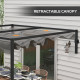 Outsunny 2 x 3(m) Lean To Pergola, Metal Pergola with Retractable Roof for Grill, Garden, Patio, Deck