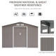 Outsunny 9 x 6FT Outdoor Garden Roofed Metal Storage Shed Tool Box with Foundation Ventilation &amp; Doors Light, Grey