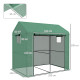 Outsunny Greenhouse, Walk-in Garden Grow House with Roll-up Door and Mesh Windows, 200 x 140 x 200cm, Green