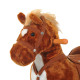 Rocking Horse Kids Ride on Walking Horse Animal Pony Wheeled Riding Plush Toy w/Sound for 3 Years and Up (Brown)