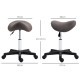 Saddle Stool, PU Leather Adjustable Rolling Salon Chair with Steel Frame for Massage, Spa, Beauty and Tattoo, Grey