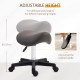 Saddle Stool, PU Leather Adjustable Rolling Salon Chair with Steel Frame for Massage, Spa, Beauty and Tattoo, Grey