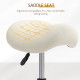 Saddle Stool, PU Leather Adjustable Rolling Salon Chair with Steel Frame for Massage, Spa, Beauty and Tattoo, White