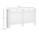 Slatted Radiator Cover Painted Cabinet MDF Lined Grill in White (152L x 19W x 81H cm)