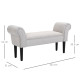 Small-sized Bed End Side Chaise Lounge Sofa Window Seat Arm Bench Wooden Leg Fabric Cover (Grey)