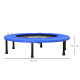 Φ91 Mini Fitness Trampoline Home Gym Yoga Exercise Rebounder Indoor Outdoor Jumper with Safety Pad, Support Up to 100 KG, Blue a