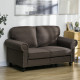 Two-Seater Mid-Century Sofa, with Pocket Springs - Dark Brown