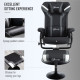 Vinsetto Reclining Chair and Stool Set, Recliner Chair with Headrest, Gaming Chair with Lumbar Support, Pedestal Base for Home O