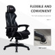 Vinsetto Mesh Office Chair Desk Task Computer Recliner with Footrest, Lumbar Back Support, Swivel Wheels, Adjustable Height for 