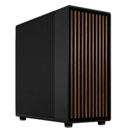 Fractal Design North XL Charcoal Black (Black Solid) Case, E-ATX, Fine Mesh Side, 3 PWM Fans, USB-C, Walnut Front