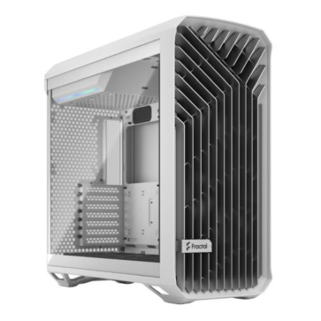 Fractal Design Torrent (White Clear TG) Gaming Case w/ Clear Glass Windows, E-ATX, 5 Fans, Fan Hub, RGB Strip on PSU Shroud, Fro