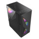 Vida Tempest Black ARGB Gaming Case w/ Glass Window, ATX, 4x ARGB Fans