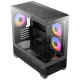 Antec CX500M RGB Gaming Case w/ Glass Side &amp; Front, Micro ATX, 3x RGB Fans, LED Button, 410mm GPU Support, USB-C, Black